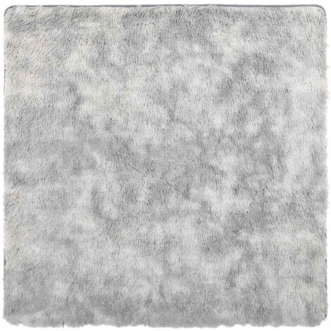 Tapis shaggy à poils longs NAVARRA gris argenté 200x200 cm