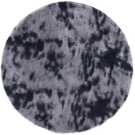 Tapis Shaggy à poils longs NAVARRA gris foncé 100x100 cm