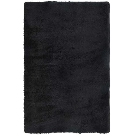 Tapis Shaggy à poils longs NAVARRA noir 130x200 cm polyester