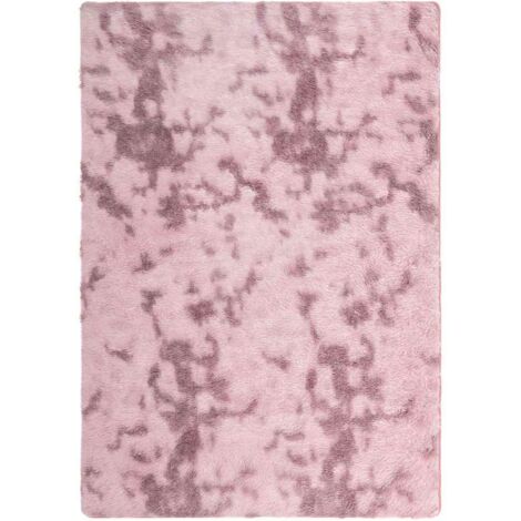 Tapis Shaggy à poils longs NAVARRA rose poudré 160x230 cm