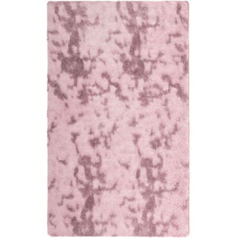Tapis Shaggy à poils longs NAVARRA rose poudré 60x100 cm
