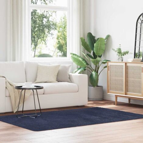 Tapis shaggy à poils longs-Tapis de salon-Tapis Chambre NAVARRA bleu marine 130x200 cm 859186