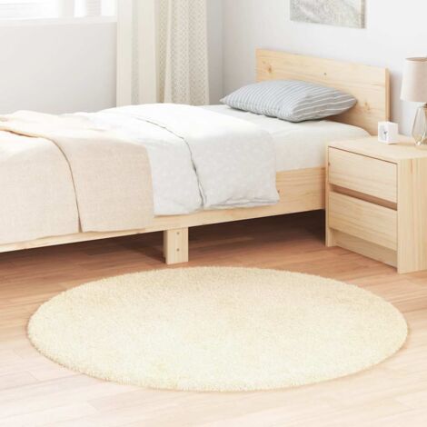 Tapis shaggy à poils longs-Tapis de salon-Tapis Chambre NAVARRA crème 120x120 cm polyester 408702