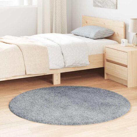 Tapis shaggy à poils longs-Tapis de salon-Tapis Chambre NAVARRA gris clair 120x120 cm 813422