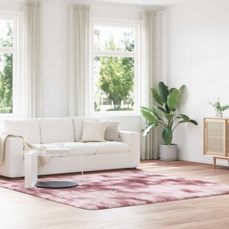 Tapis shaggy à poils longs-Tapis de salon-Tapis Chambre NAVARRA rose poudré 240x240 cm 569055