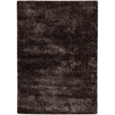 Tapis shaggy anthracite doux et moelleux - Gris anthracite profond uni