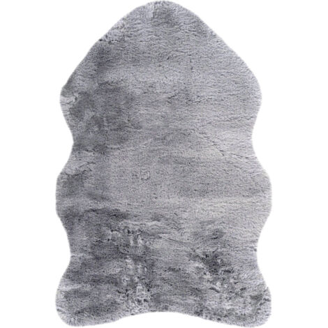 Tapis shaggy anthracite ultra doux 37 mm confortable - 90 x 60 cm
