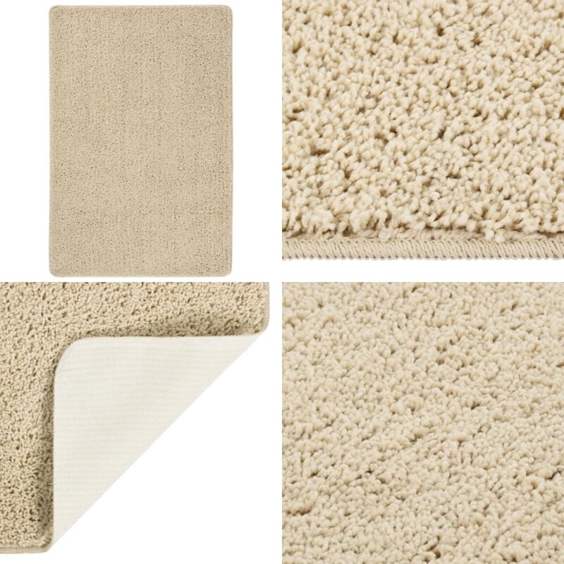 Vidaxl - Tapis shaggy antidérapant Crème 140x200 cm - Tapis Shag - Tapis Moelleux - Tapis Salon - Tapis Chambre - Tapis Antidérapant - Home & Living