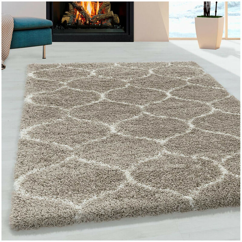 Allotapis - Tapis shaggy baroque rectangulaire Lokalt Beige 240x340