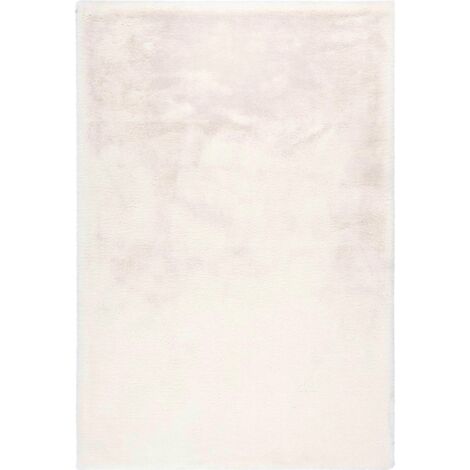 Tapis shaggy blanc ultra doux haut confort 37 mm - 150 x 80 cm