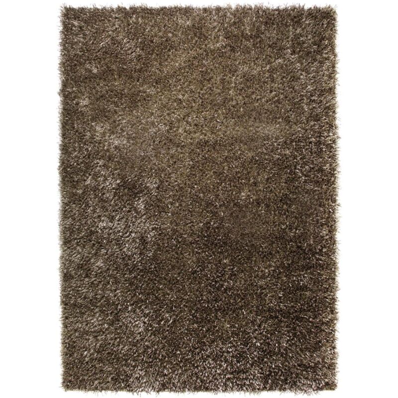 Esprit - Tapis longs poils shaggy 70x140 marron tissé rectangle motif uni colmor