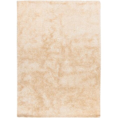Tapis shaggy crème doux et moelleux en polyester - 240 x 170 cm