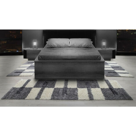 Tapis shaggy design rectangle géométrique Oficio Gris clair 160x230