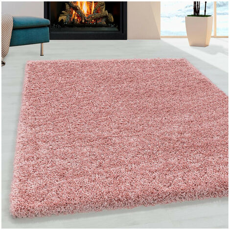 Tapis shaggy design uni rectangulaire Gadol Rose 60x110