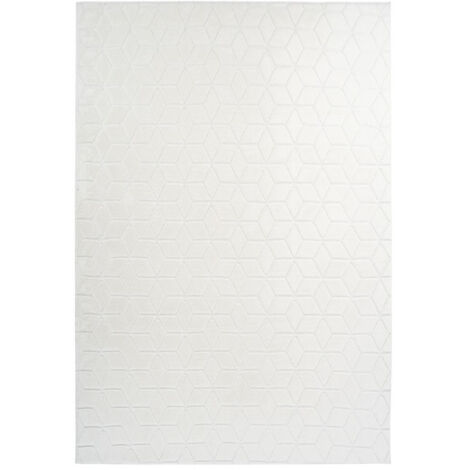 Tapis Shaggy Effet 3D "Vivica" Blanc 120 x 160 cm