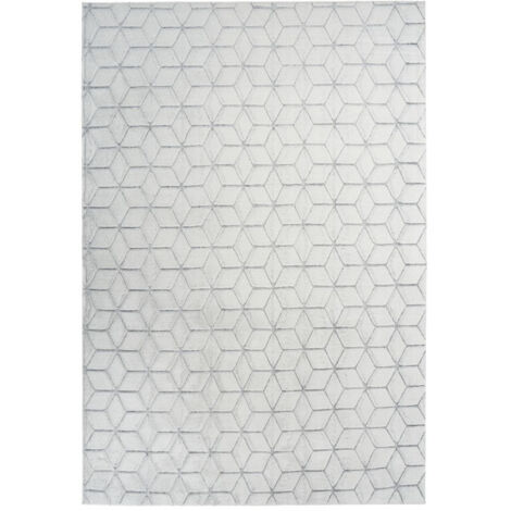 Tapis Shaggy Effet 3D "Vivica" Blanc & Anthracite 80 x 150 cm