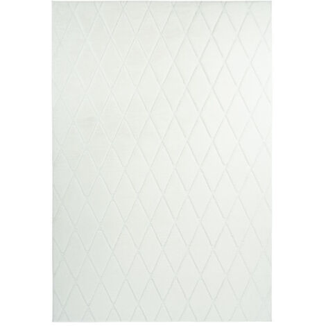 Tapis Shaggy Géométrique "Vivica" Blanc 80 x 250 cm