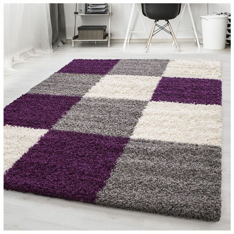 Tapis shaggy graphique design Vita Violet 120x170