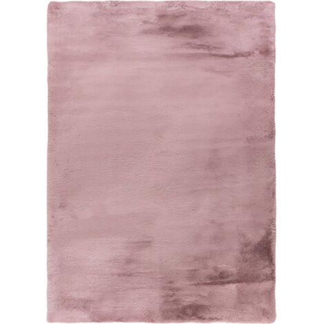 Tapis shaggy lilas effet fourrure de lapin ultra doux - lilas poudré doux