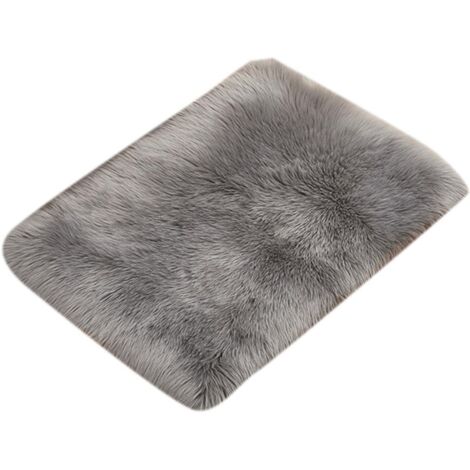 Tapis shaggy moelleux et moderne, antidérapant, pour chambre à coucher - Gris 40 x 60 cm