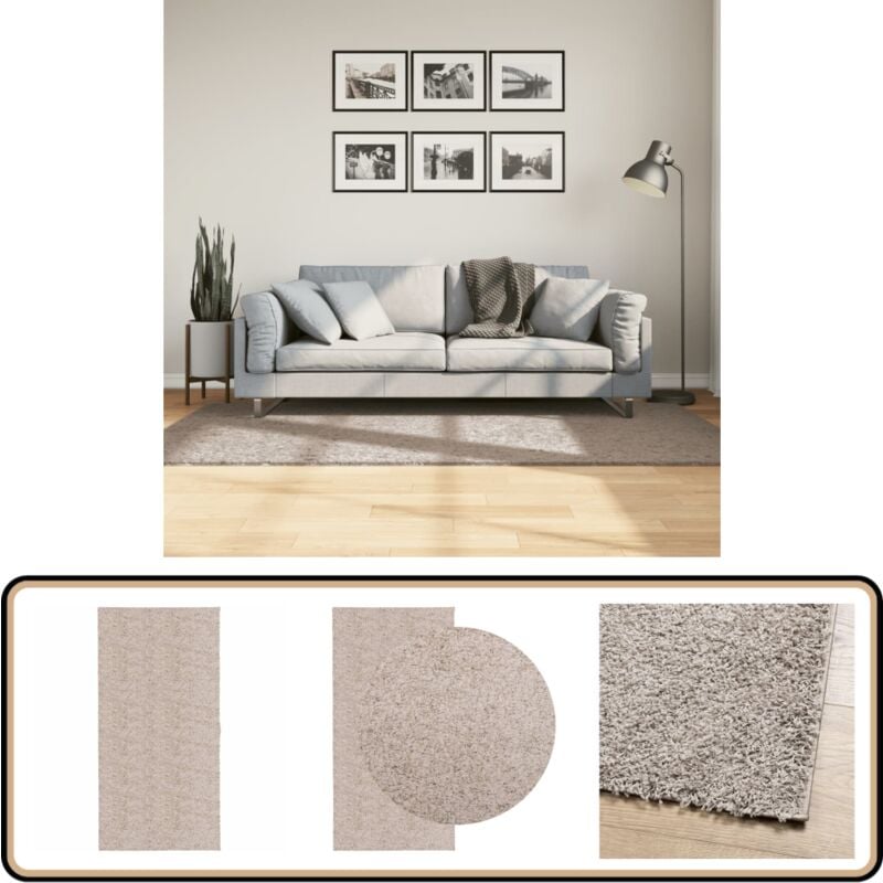 Vidaxl - Tapis shaggy pamplona poils longs moderne beige 100x200 cm - Tapis Shag - Tapis Long Poil - Tapis Beige - Tapis Salon - Tapis Chambre