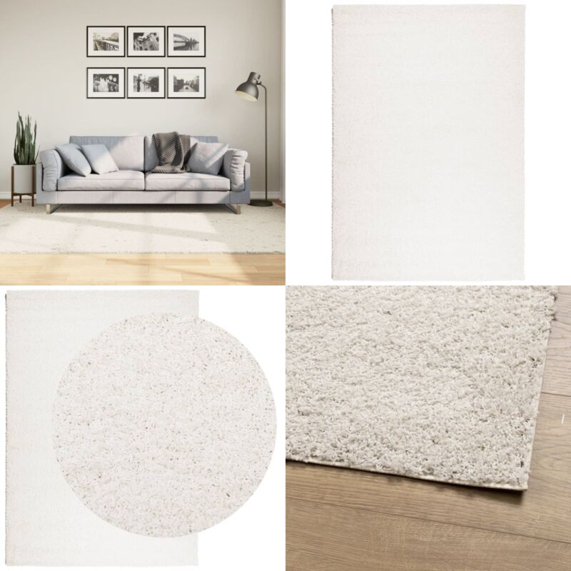 Vidaxl - Tapis shaggy pamplona poils longs moderne crème 160x230 cm - Tapis Shag - Tapis Long Poil - Tapis Salon - Tapis Chambre - Tapis Décoratif