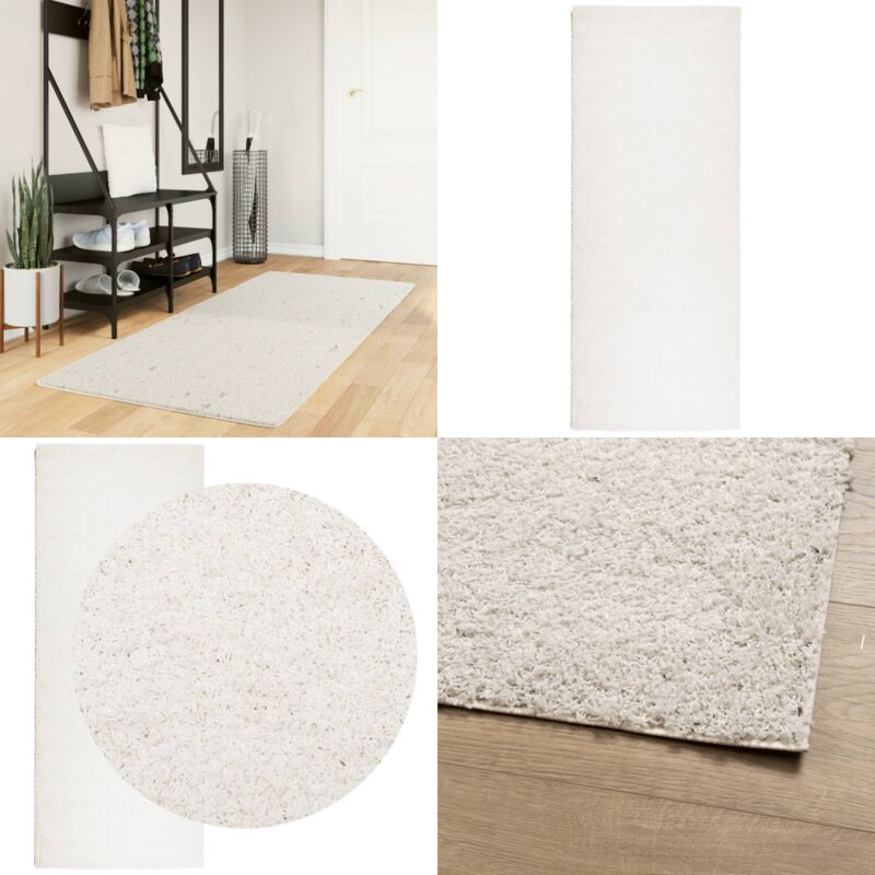 Vidaxl - Tapis shaggy pamplona poils longs moderne crème 80x200 cm - Tapis Shag - Tapis Long Poil - Tapis Salon - Tapis Chambre - Tapis Décoratif