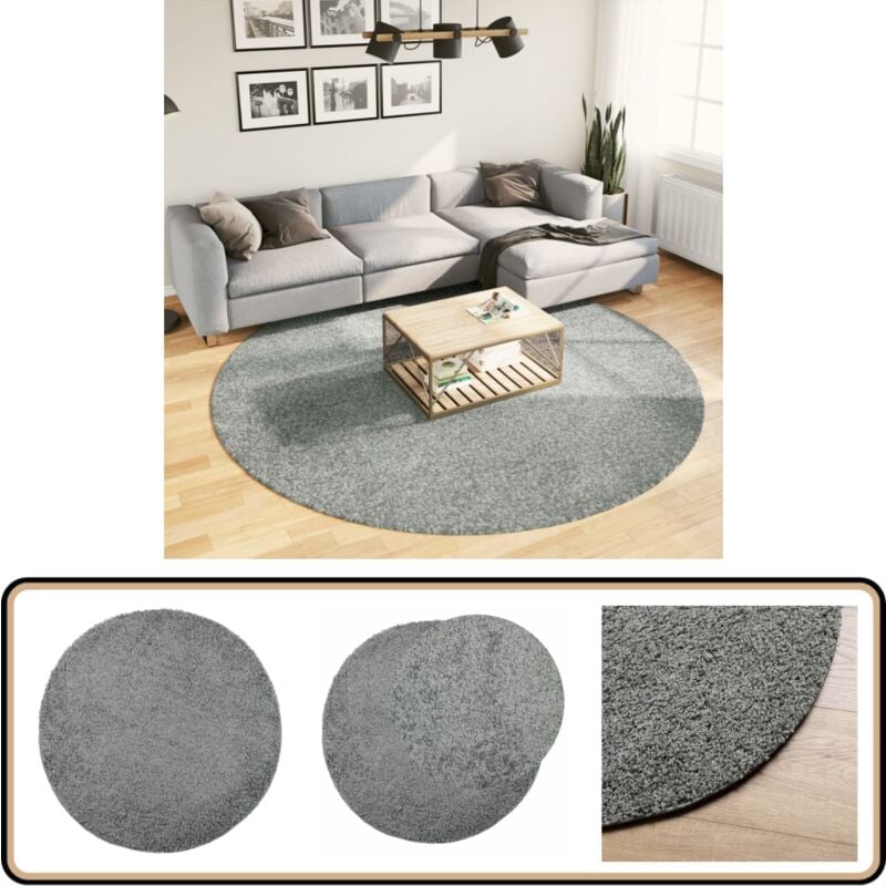 Vidaxl - Tapis shaggy pamplona poils longs moderne vert ø 240 cm - Tapis Shag - Tapis Long Poil - Tapis Vert - Tapis Salon - Tapis Chambre