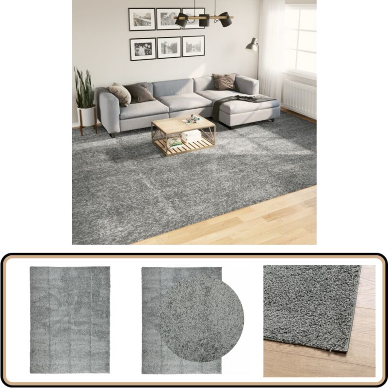 Tapis shaggy pamplona poils longs moderne vert 300x400 cm - Tapis Shag - Tapis Long Poil - Tapis Salon - Tapis Chambre - Tapis Vert