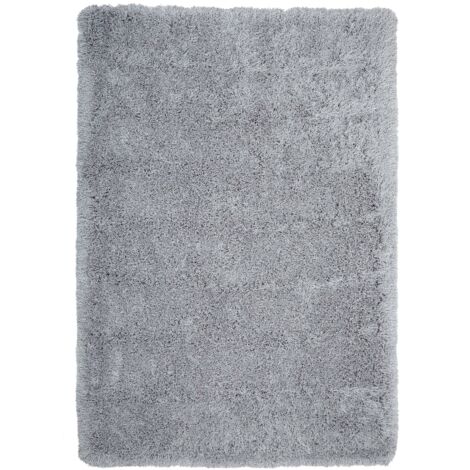 Tapis Shaggy Poil Long Gris Clair en Polyester et Coton pour Chambre ou Salon au Style Scandinave 160 x 230 cm Beliani