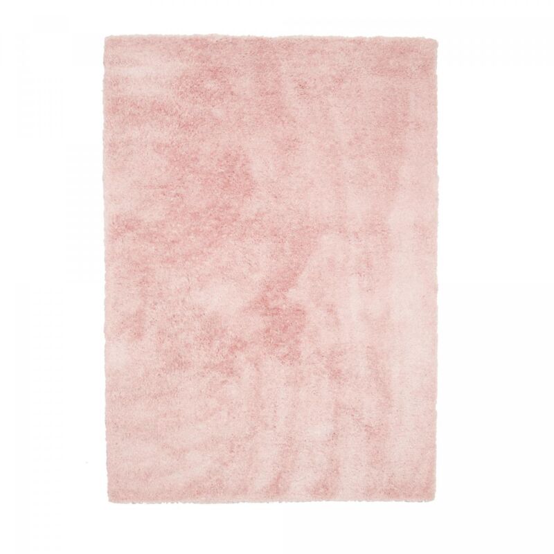 Unamourdetapis - Tapis longs poils shaggy 80x150 rose fait à la main rectangle motif uni chic