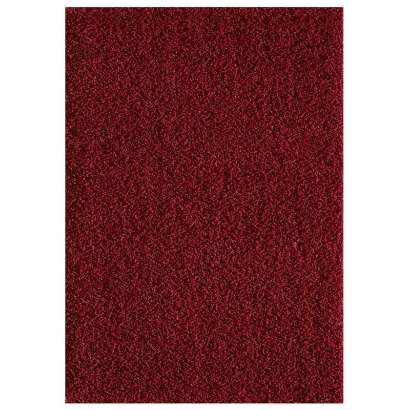 Sanat Hali - Tapis shaggy 120x170 rouge tissé rectangle motif uni sg loca