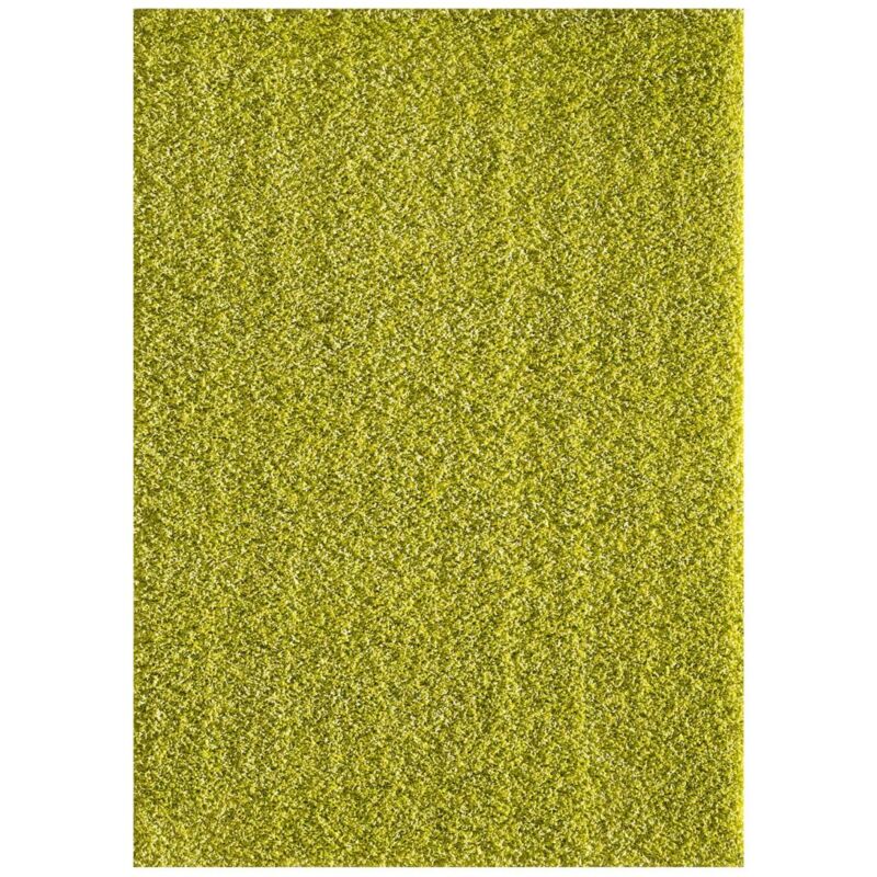 Sanat Hali - Tapis shaggy 60x110 vert tissé rectangle motif uni sg loca