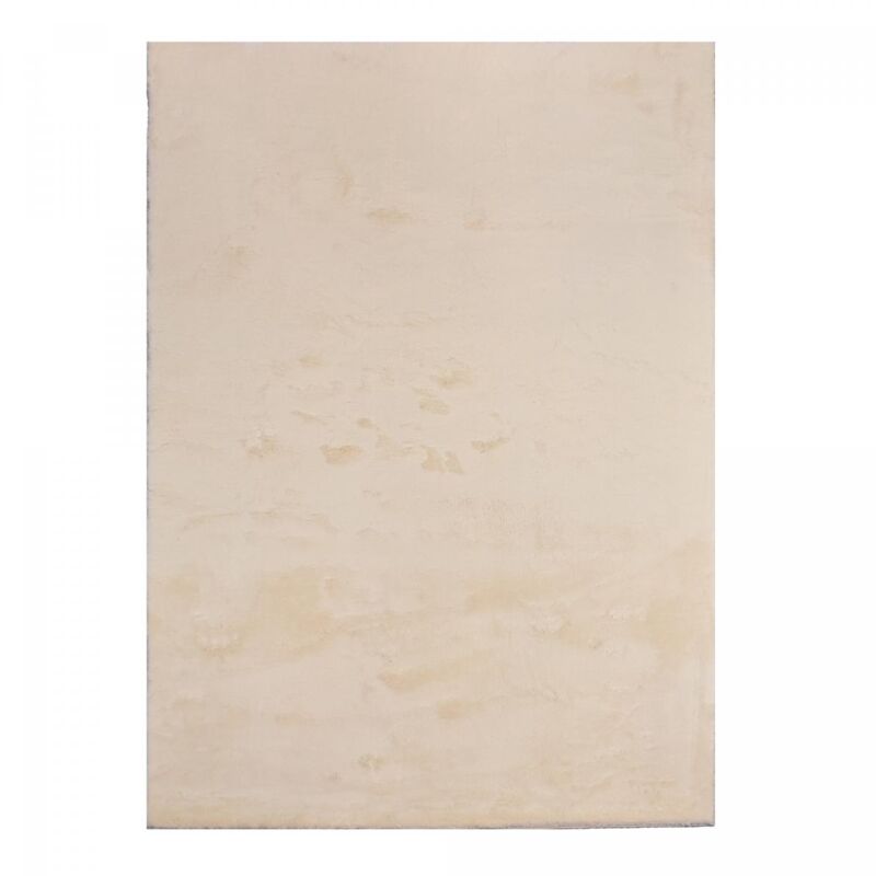 Unamourdetapis - Tapis lavable 30°C 80x300 Beige, tapis shaggy uni à longs poils