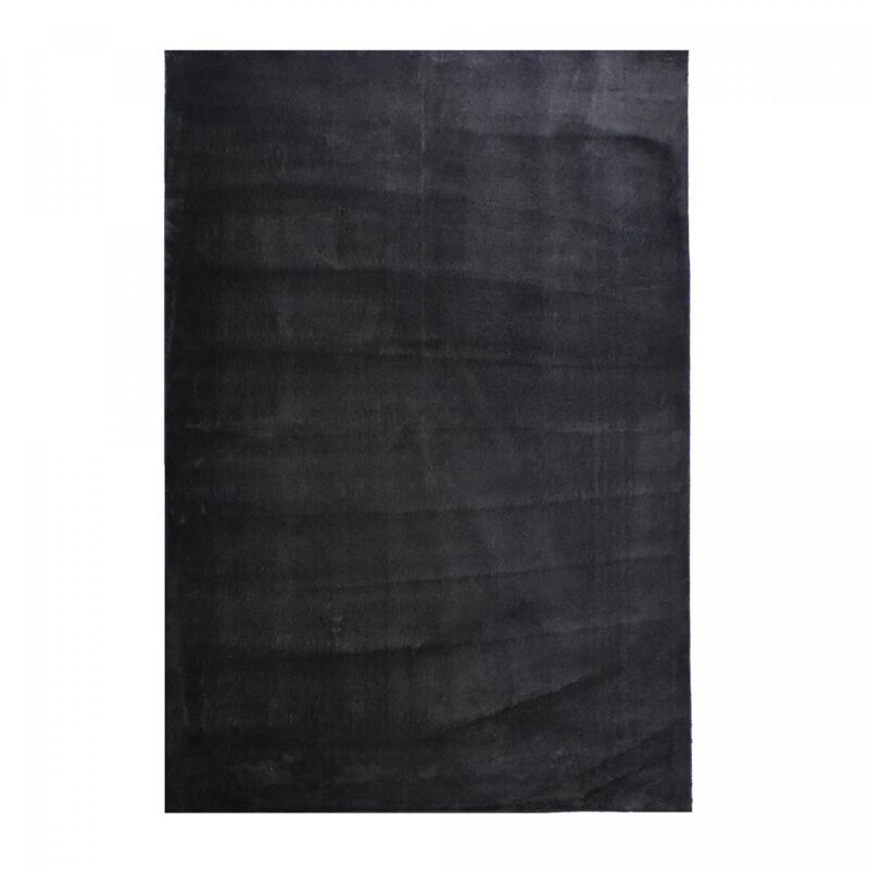 Unamourdetapis - Tapis salon lavable noir 160x230, tapis doux et soyeux à l'aspect : Shaggy
