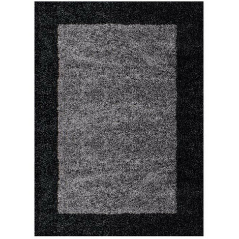 Tapis Shaggy Poils Longs Bicolore (Anthracite - 200x290cm)