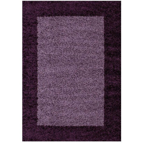 Tapis Shaggy Poils Longs Bicolore (Violet - 100x200cm)