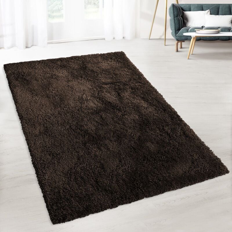 Karat - Tapis de Salon Prestige Shaggy Marron 80 x 150 cm