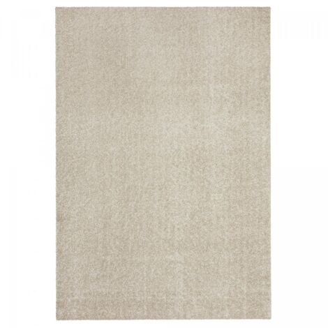 Tapis shaggy rectangle 160x230 cm – Beige tissé – Poils longs 30 mm – Anti-poussière – Certification OEKO-TEX® STANDARD 100 – Unamourdetapis