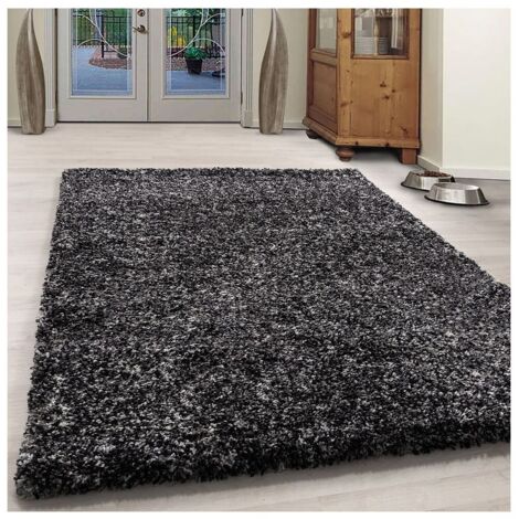 Tapis shaggy rectangle bicolore moderne Benno Anthracite 160x230