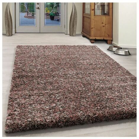 Tapis shaggy rectangle bicolore moderne Benno Rose 120x170
