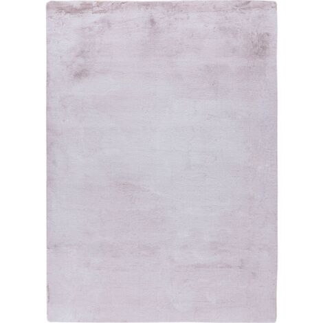 Tapis shaggy rose et blanc ultra doux effet chiné - 150 x 80 cm