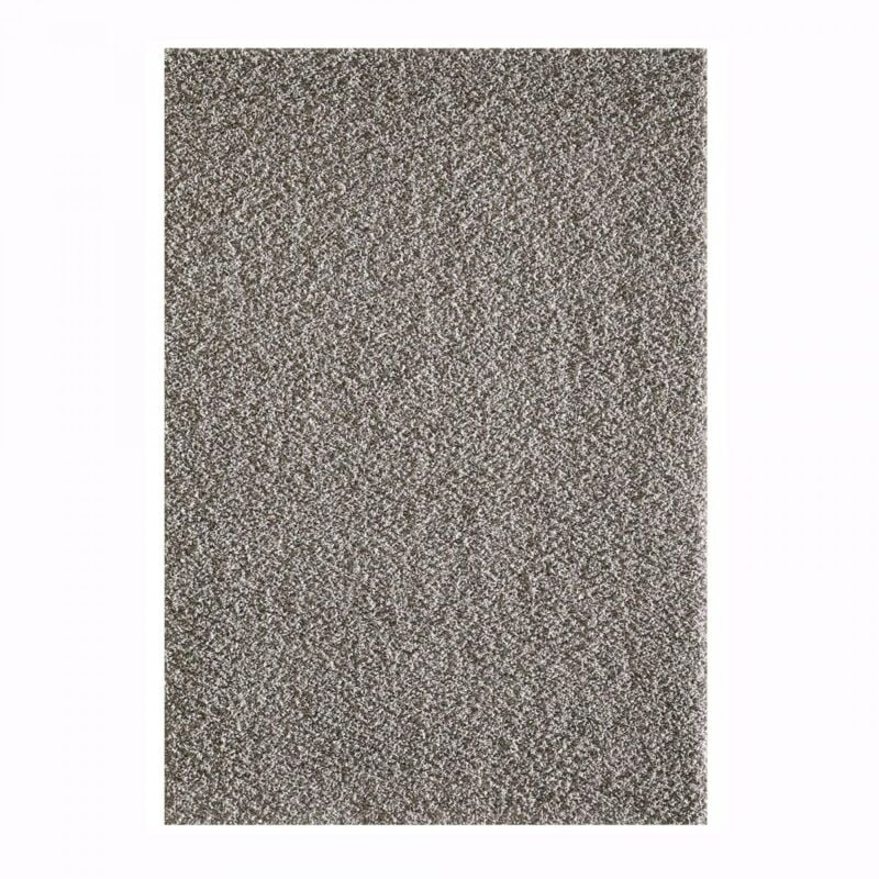 Dezenco - Tapis longs poils shaggy 60x110 gris clair tissé rectangle motif uni simple