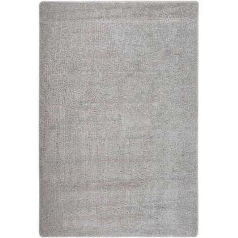 Tapis Shaggy-Tapis de salon-Tapis Chambre antidérapant Gris clair 140x200 cm 107772