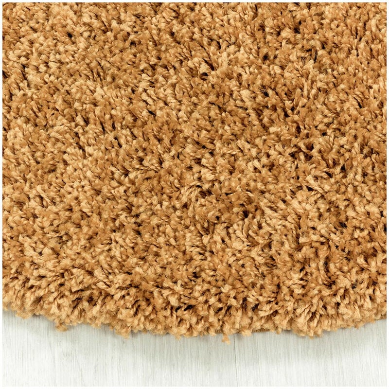 Tapis shaggy uni rond Gadol Or ø 200