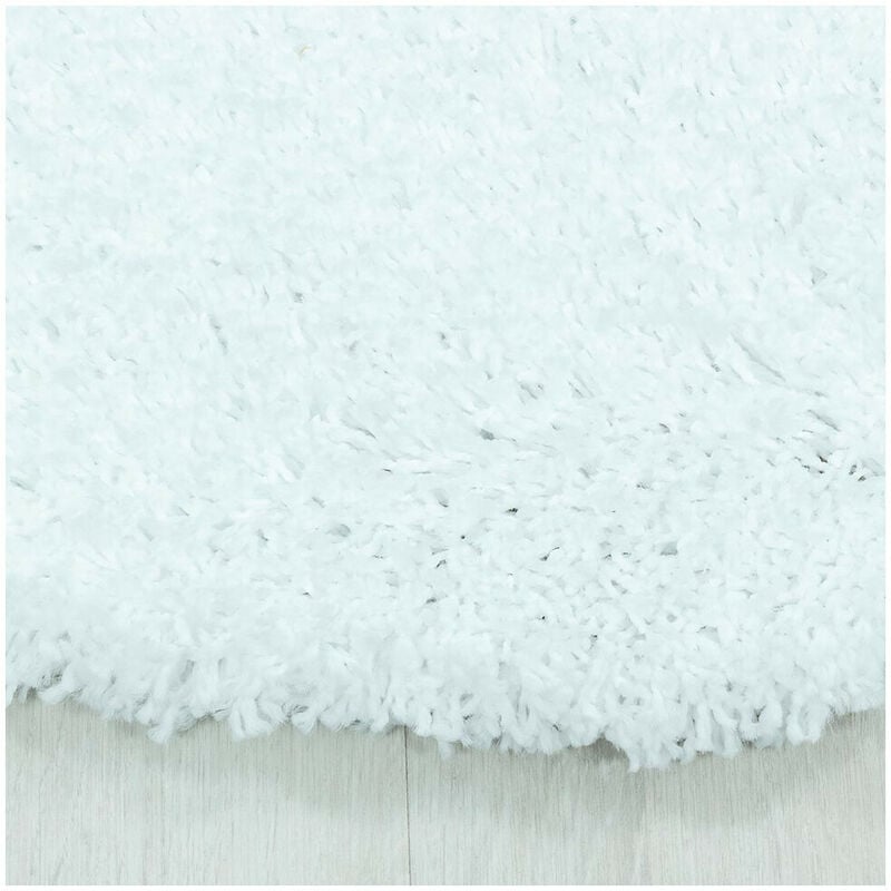 Tapis shaggy uni rond Gadol Blanc ø 200