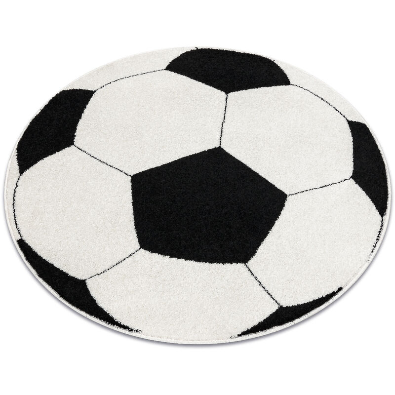 Tapis SILVER cercle PIŁKA football noir - blanc black cercle 80 cm