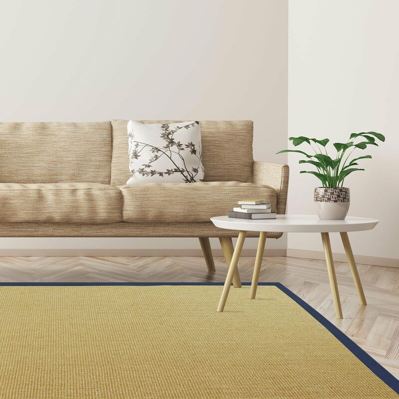 Karat - Tapis Sisal Amazonas Nature Bordure: Jeans / Denim 140 x 200 cm