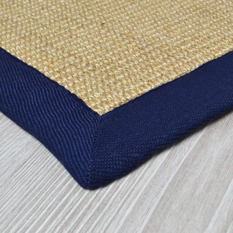 Karat - Tapis Sisal Amazonas Nature Bordure: Jeans / Denim 200 x 200 cm