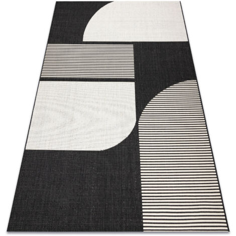 Tapis SIZAL FLAT 49384690 ABSTRACTION crème / noir black 160x230 cm